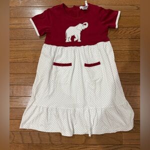 Girls Red and White Alabama Dress